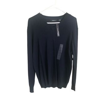 Claiborne V Neck Pullover Sweater, cashmere blend, Size M. NWT  Navy